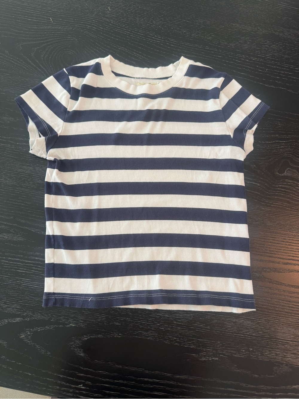 Madewell Navy & White Striped Short Sleeve Tee - Kids